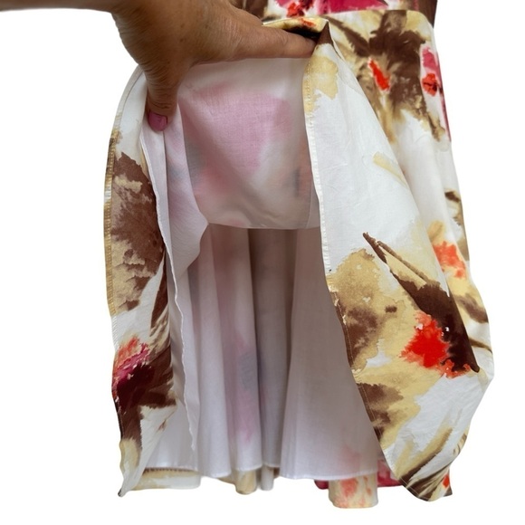 Talbots fit  & flare dress, sleeveless, scoop neck, stretch cotton, floral - Picture 12 of 16